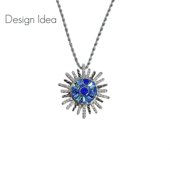 Snap Charm Pendant Necklace for Standard Size Snaps Includes One Snap Shown - Picture 3 of 4